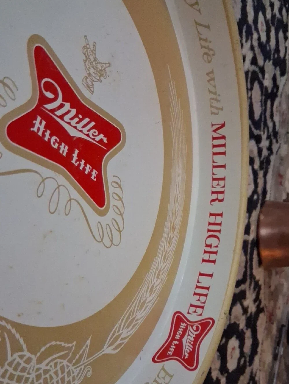 Miller High Life Gold & White Serving Tray